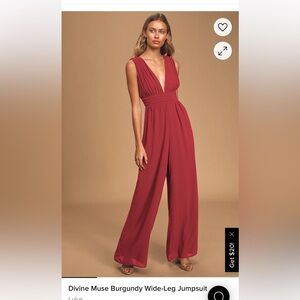 Lulus Divine Muse Burgundy Wide-Leg Jumpsuit